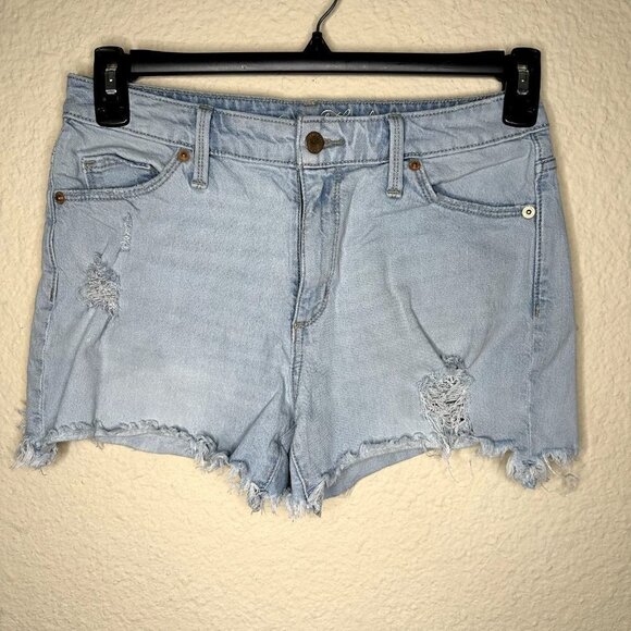 Universal Threads Light Wash High Rise Shortie Distressed Shorts Womens 4/27R - Picture 1 of 8